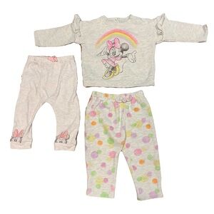 Disney Baby Sweatsuit I 1 Mini Mouse Shirt I 2 Sweat pants I Size 6-9 Months